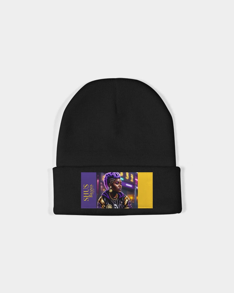 Bitcoin and The Lady in Purple  Solid Knit Beanie | Sportsman