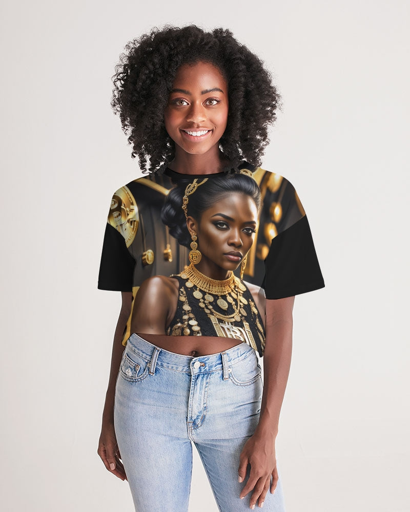 The Bitcoin Gal Women's All-Over Print Lounge Cropped Tee