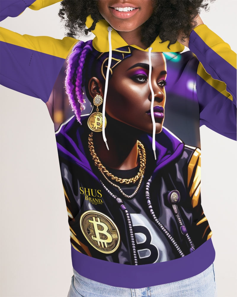 Bitcoin and The Lady in Purple  Women's All-Over Print Hoodie