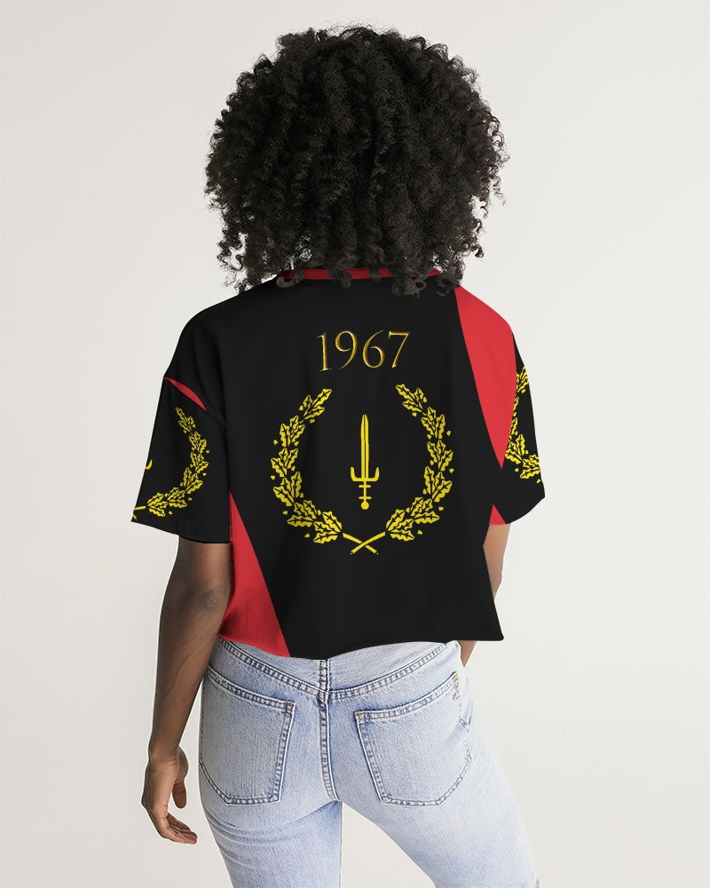 The Black American Heritage flag Luxury Women's Lounge Cropped Tee