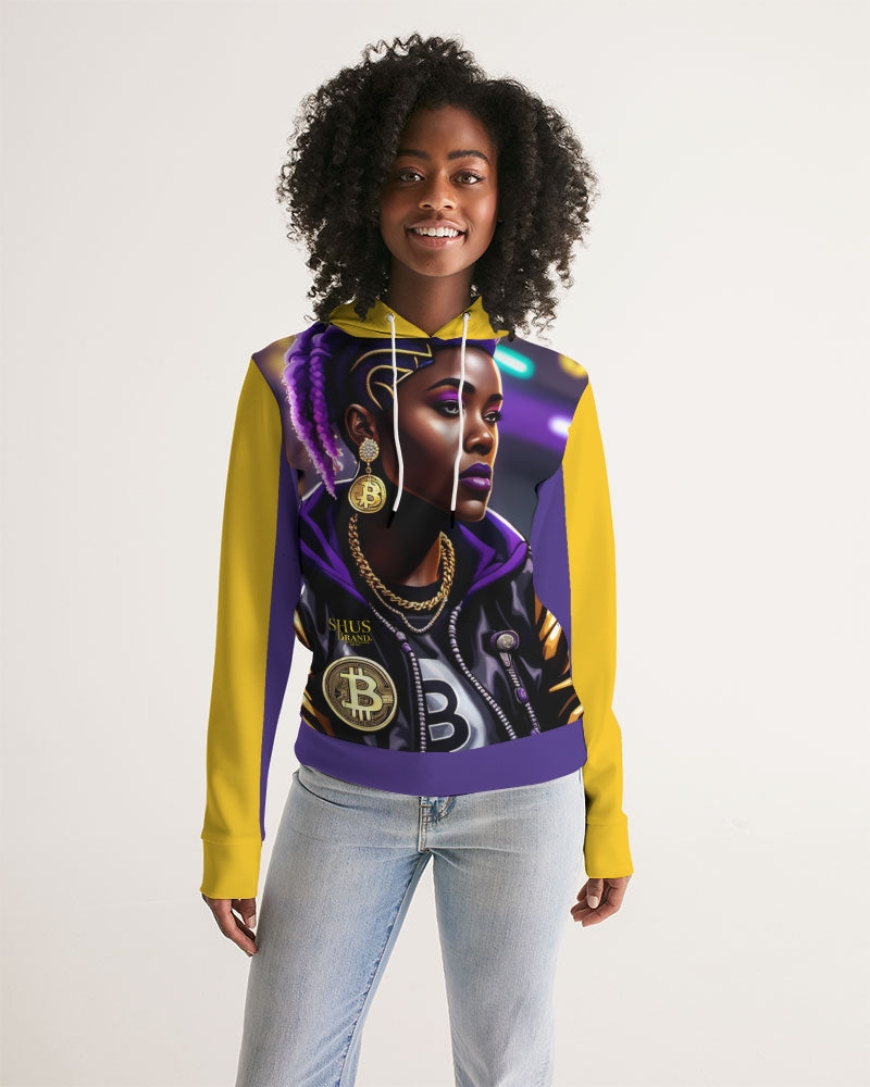 Bitcoin and The Lady in Purple  Women's All-Over Print Hoodie