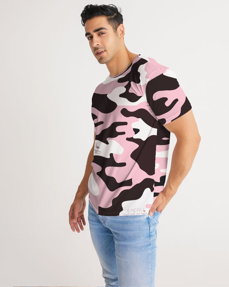 SHUS Brand Pink & Ready Camo Men's luxury Tee