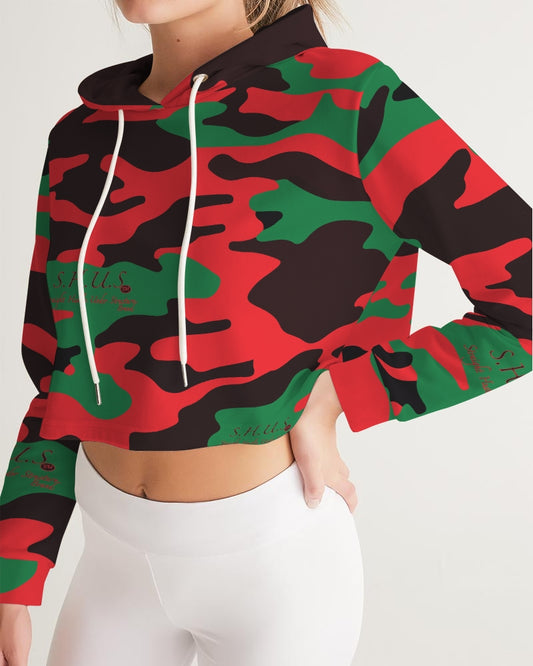 SHUS Brand RBG Camo Luxury Women's Cropped Hoodie