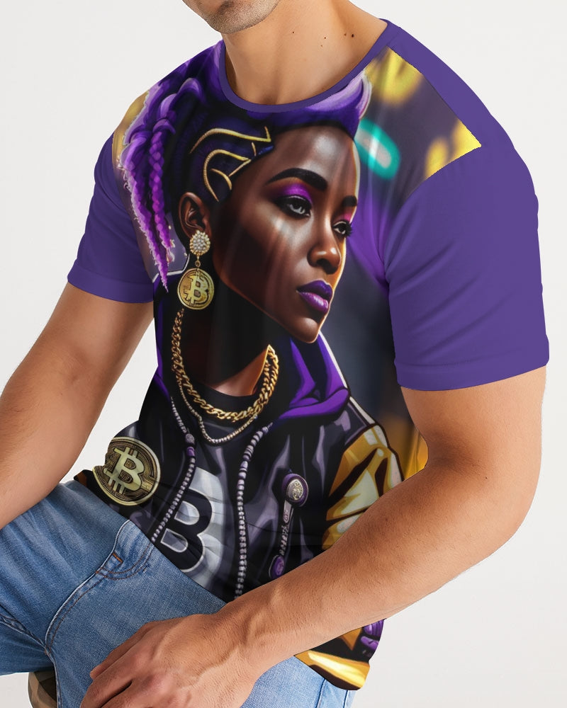 Bitcoin and The Lady in Purple  Men's All-Over Print Tee