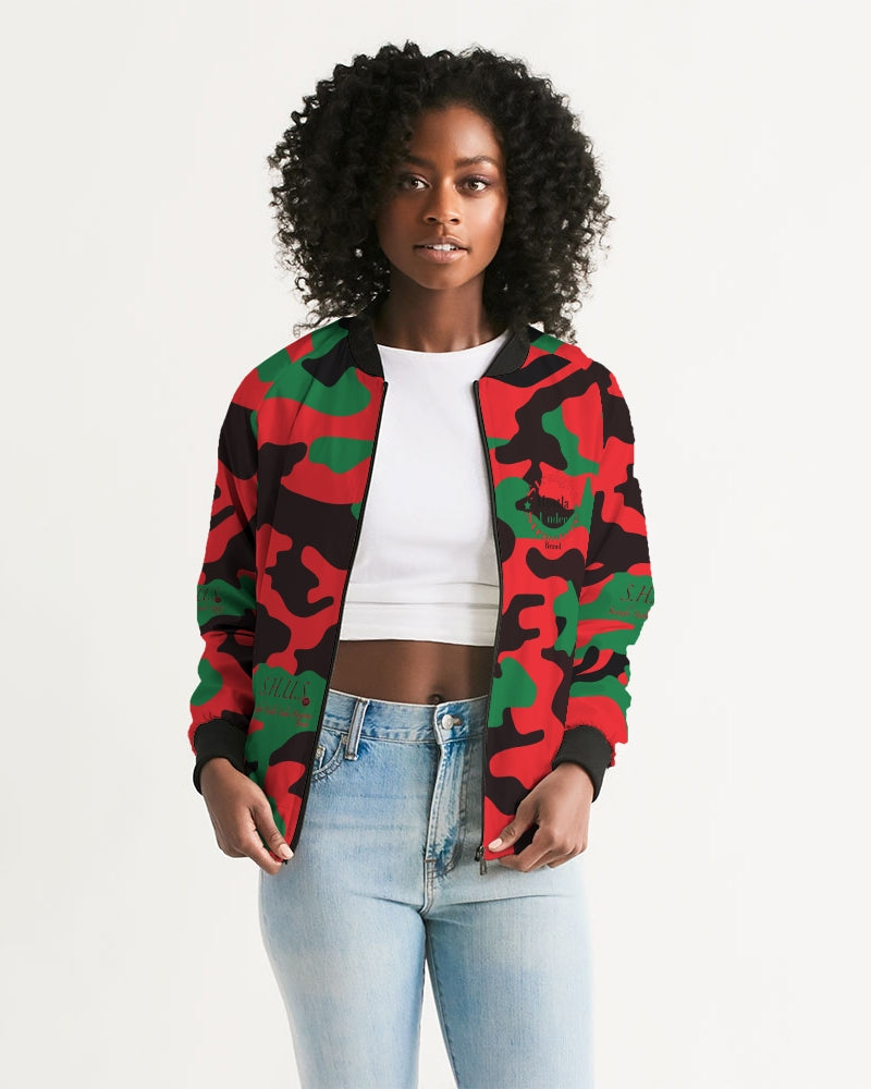 SHUS Brand RBG Camo Luxury Women's Bomber Jacket