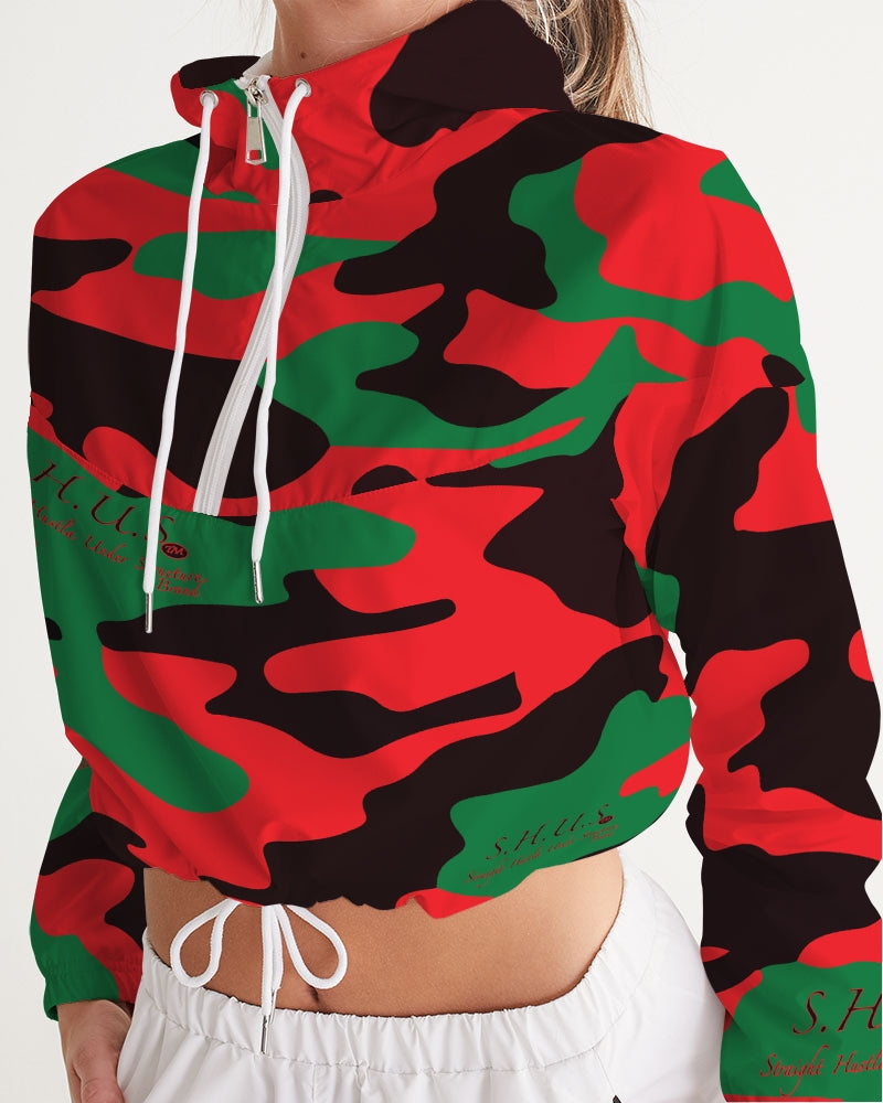 SHUS Brand RBG Camo Luxury Women's Cropped Windbreaker