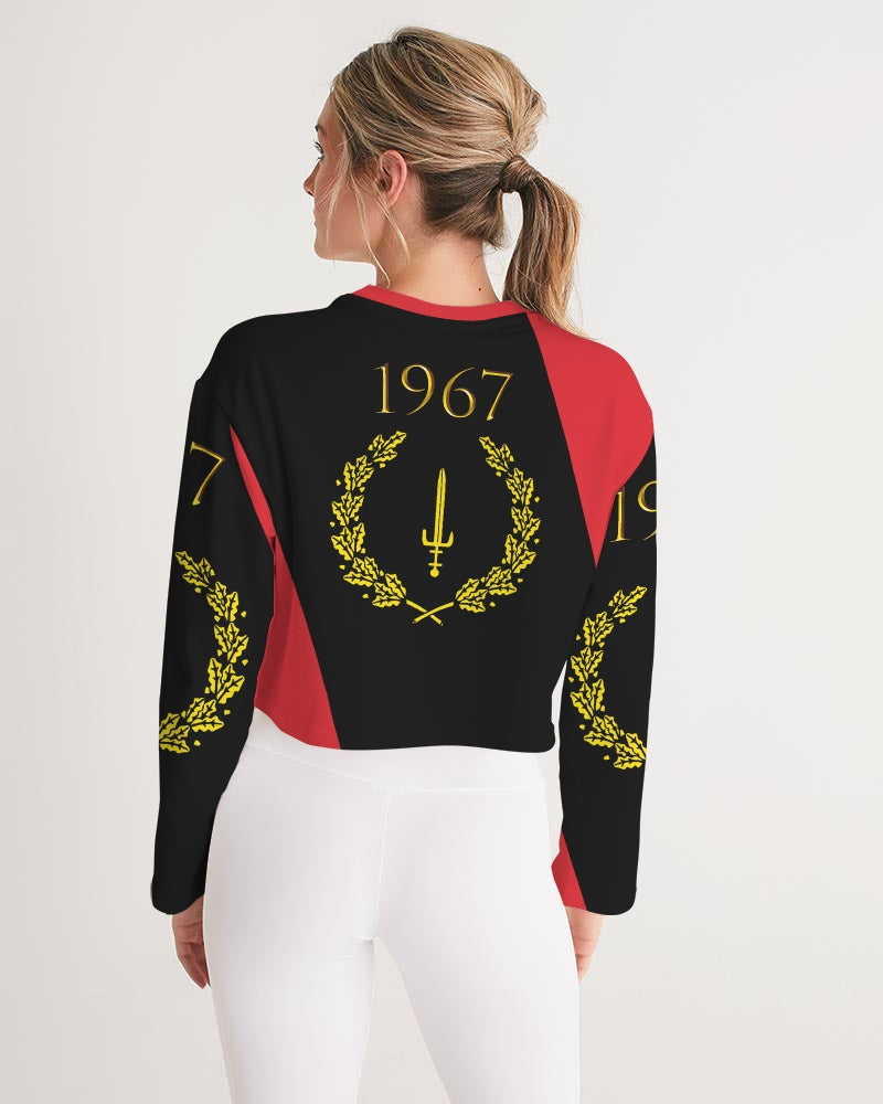 The Black American Heritage flag Luxury Women's Cropped Sweatshirt