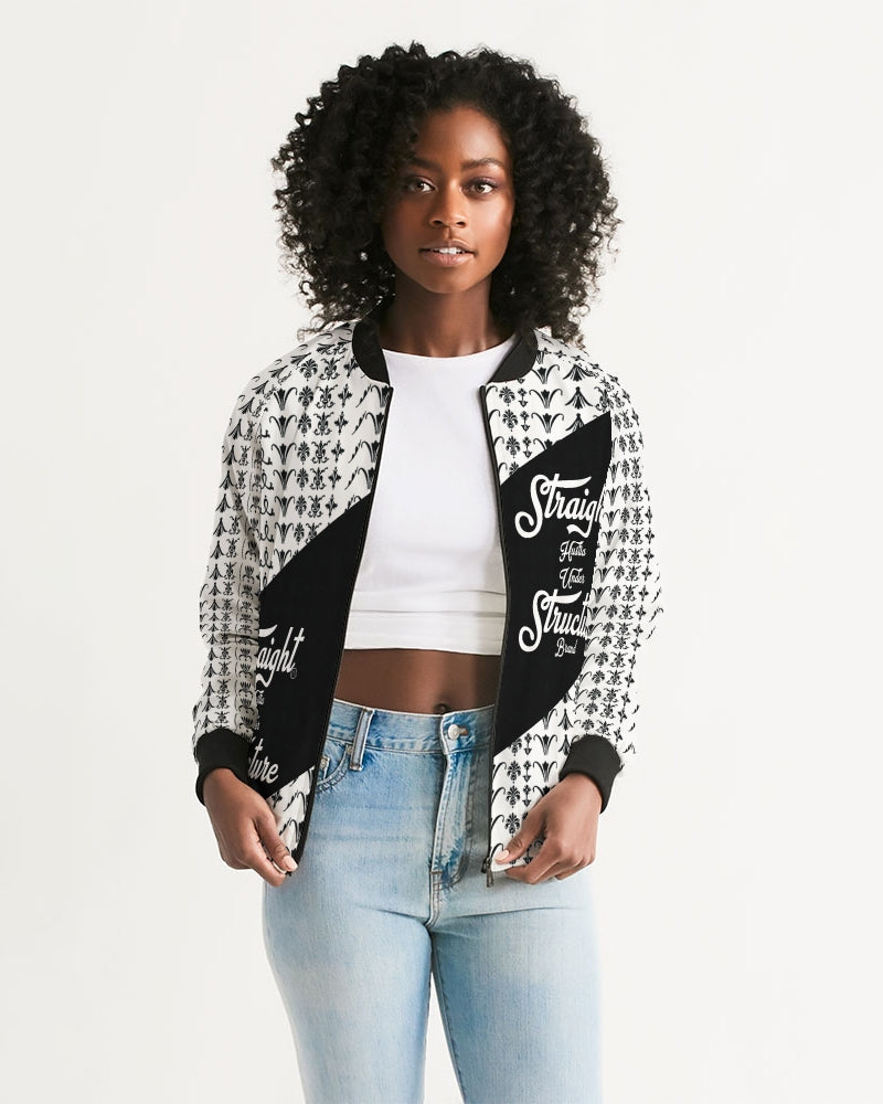 SHUS Brand Upscale Black Luxury Women's Bomber Jacket