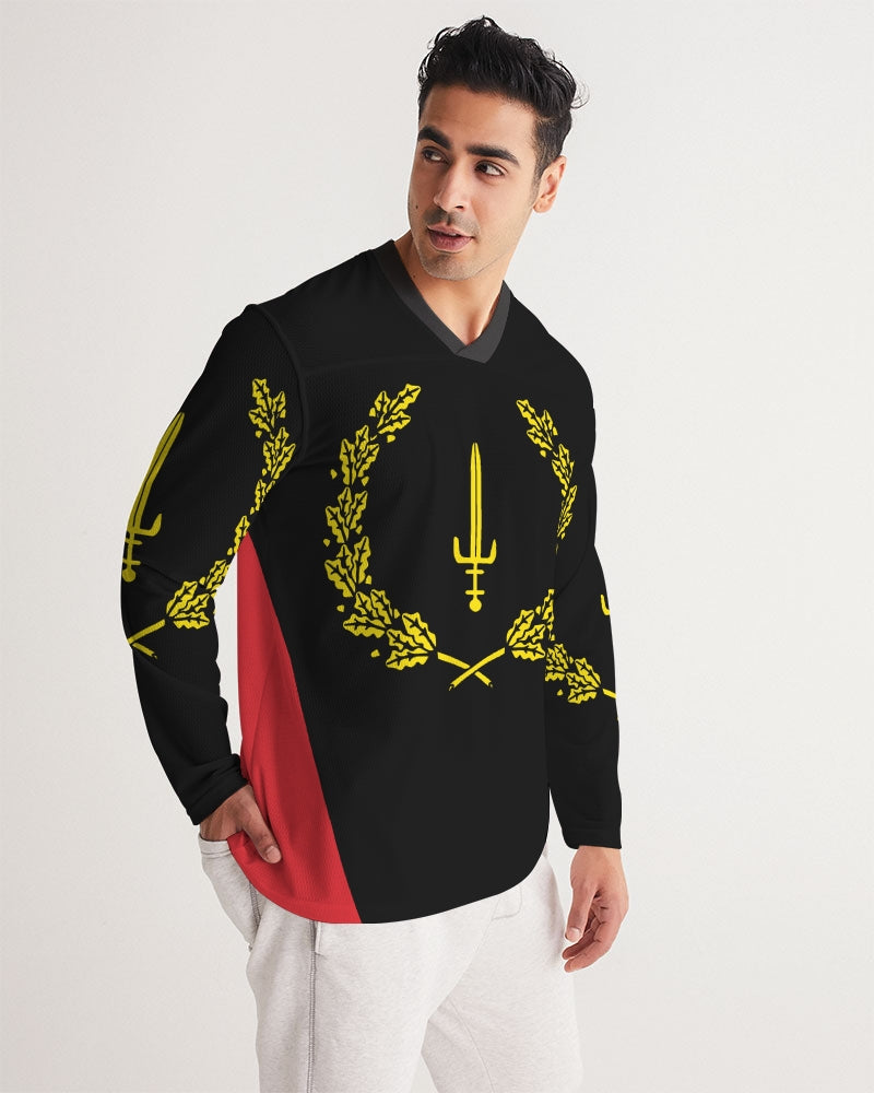 The Black American Heritage flag Luxury Men's Long Sleeve Sports Jersey