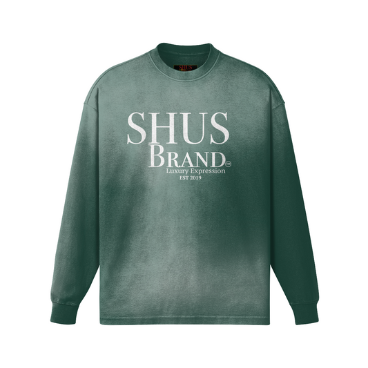 SHUS Brand luxury Unisex Oversized Sun Faded Long Sleeve Top