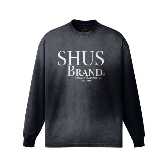 SHUS Brand luxury Unisex Oversized Sun Faded Long Sleeve Top