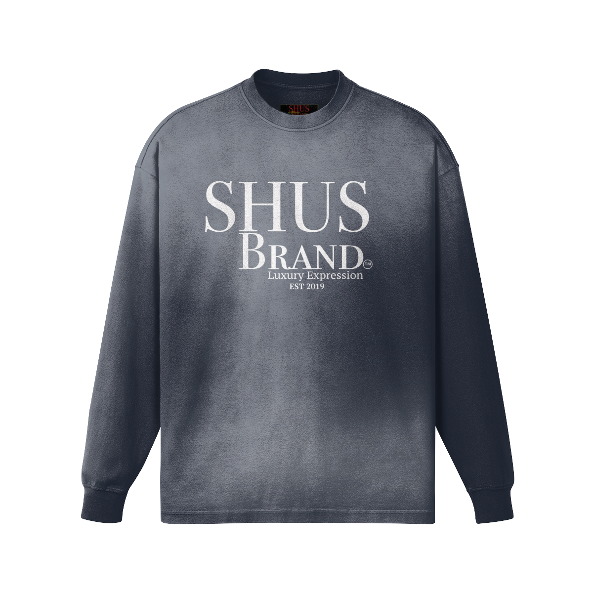 SHUS Brand luxury Unisex Oversized Sun Faded Long Sleeve Top