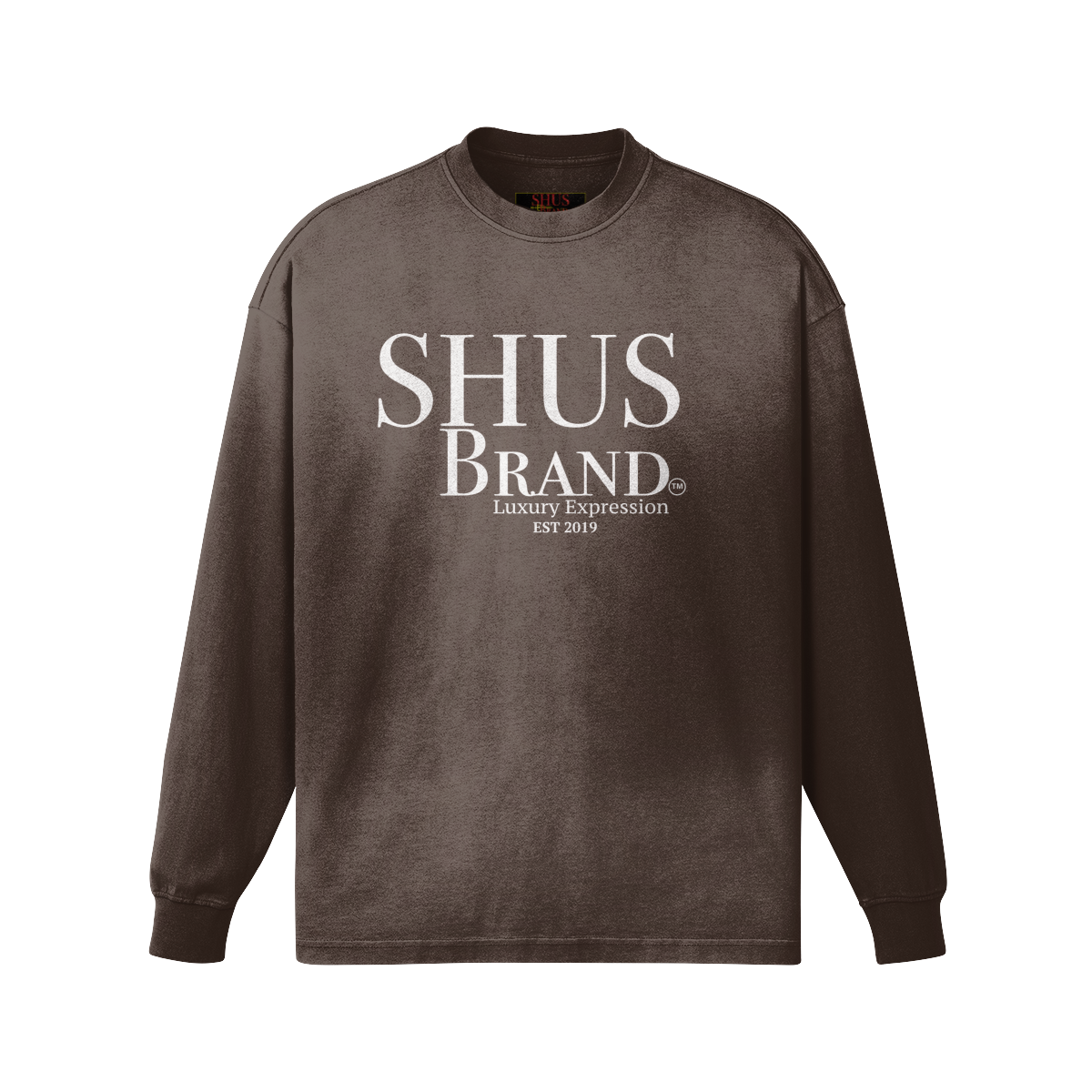 SHUS Brand luxury Unisex Oversized Sun Faded Long Sleeve Top