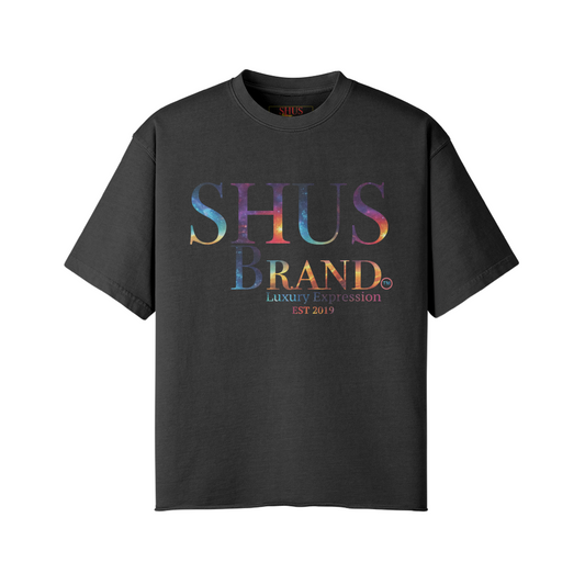 SHUS Brand luxury Unisex Faded Raw Hem T-shirt