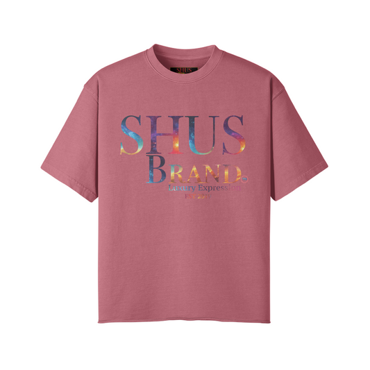 SHUS Brand luxury Unisex Faded Raw Hem T-shirt